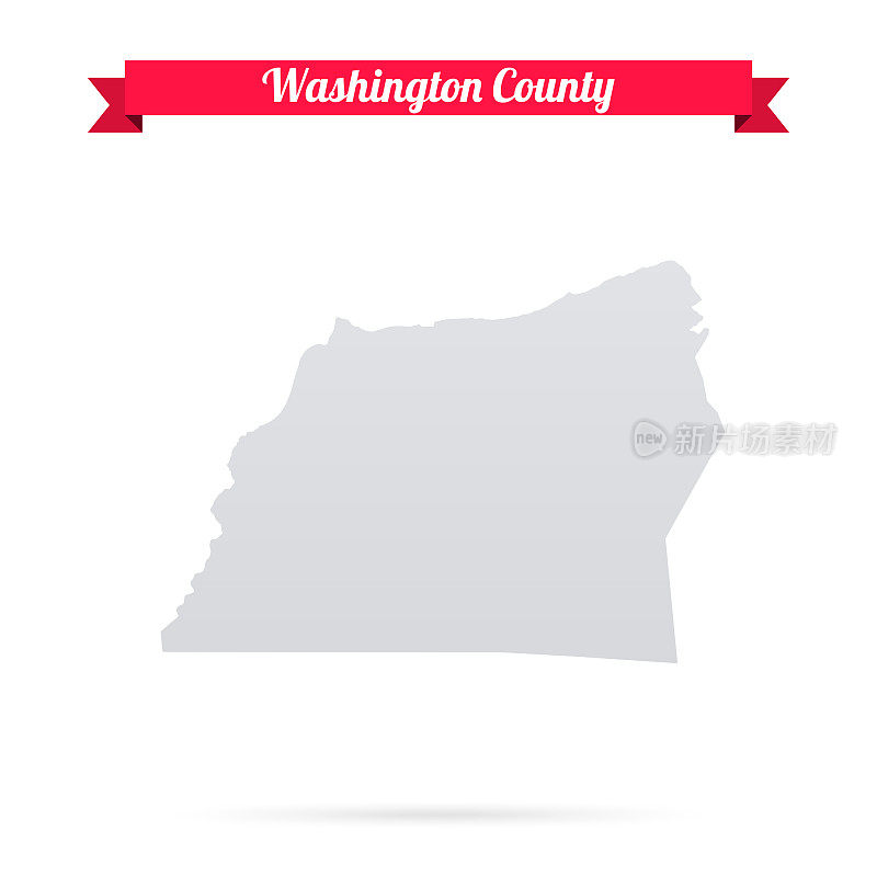 北卡罗莱纳州华盛顿县。白底红旗地图