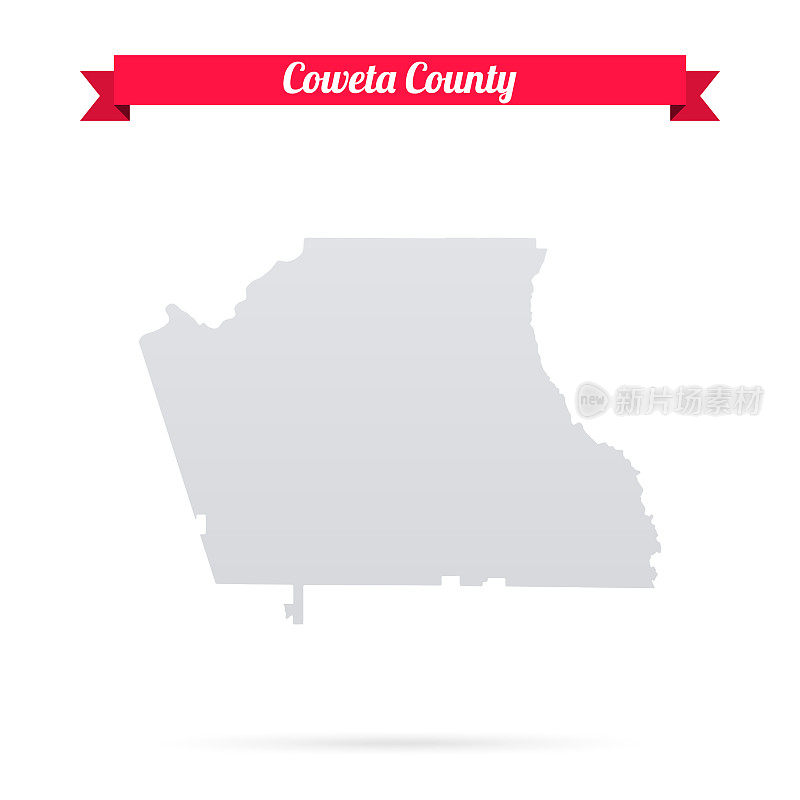 佐治亚州考维塔县。白底红旗地图