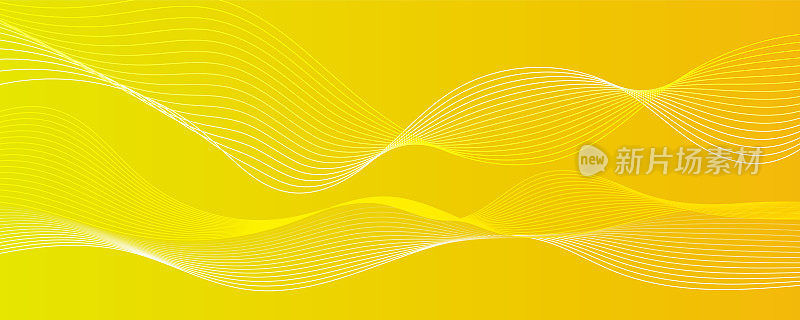 现代夏季橙色，红色和黄色梯度流动的线条设计在抽象的液体背景