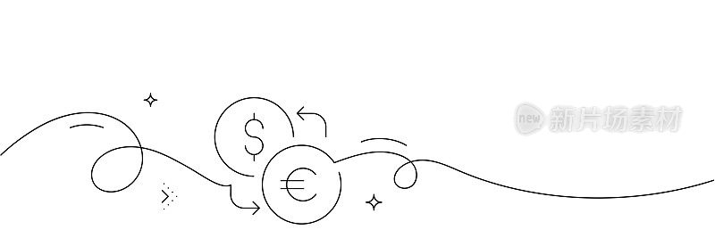 连续线绘制的交换图标。手绘符号矢量插图。