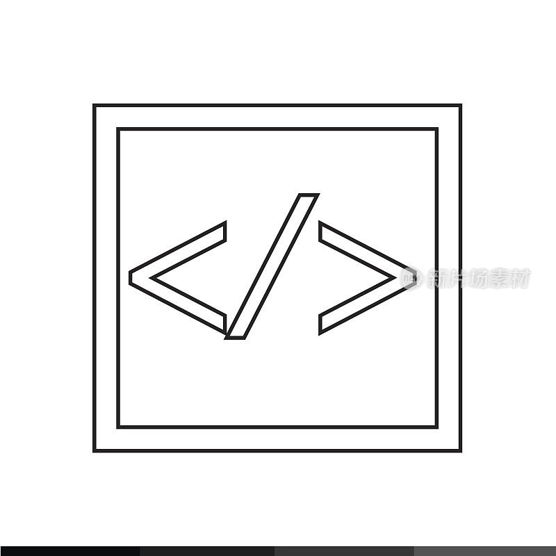 语言HTML图标，编程代码图标插图设计