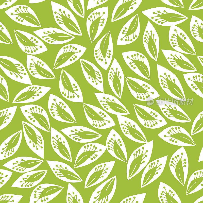 叶面无缝图案。