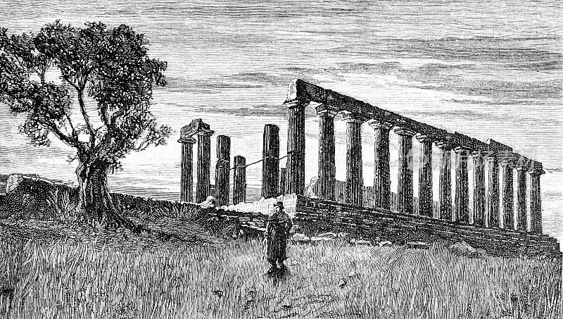 《英语画报》1886年摄于西西里岛的朱诺莫尼塔神庙