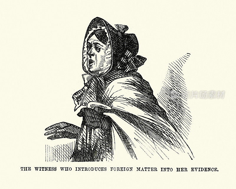 证人，法庭，维多利亚时代的伦敦人物，1850年代