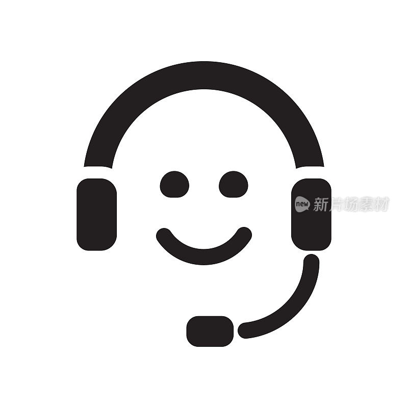 客户支持图标，矢量符号插图。