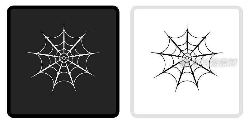 蜘蛛网图标在黑色按钮与白色滚动