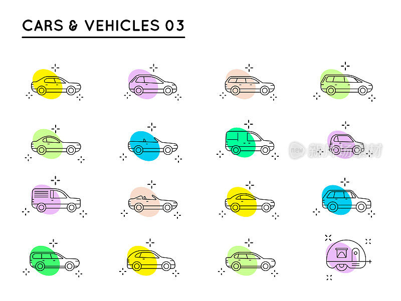 矢量汽车图标设置不同的汽车类型