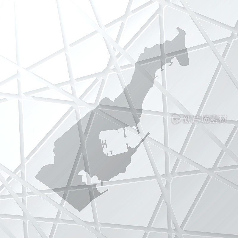 摩纳哥地图与网状网络在白色背景