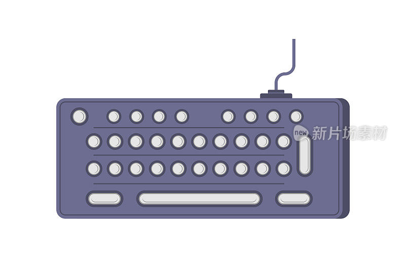 有线计算机键盘按键等距图标矢量插图空间文本输入控制