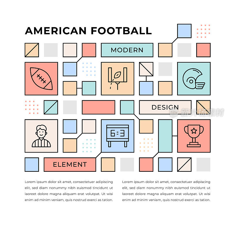 美国足球网络旗帜概念