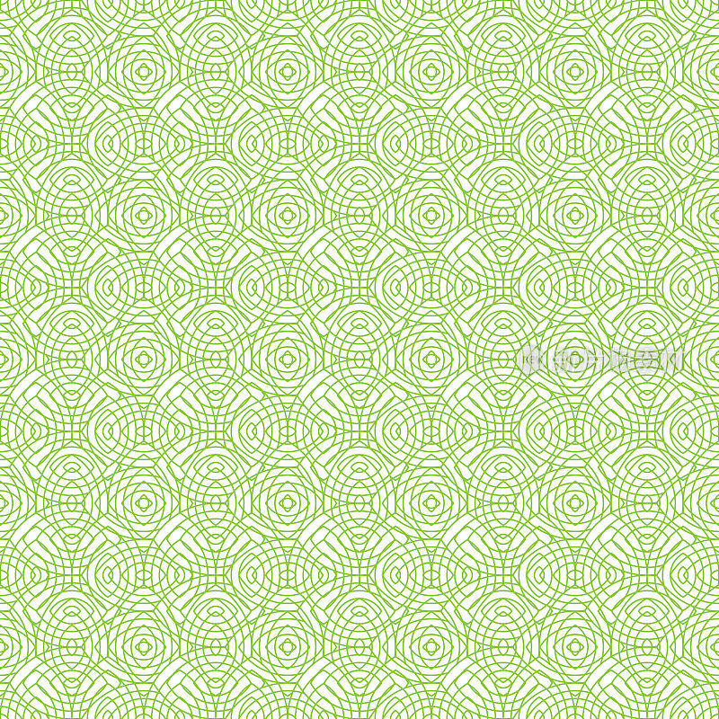 无缝的几何图案在绿色制成的轻薄扁平的时髦线性风格的线条。受纸币、货币图案、货币、纸币、支票或支票、票、奖励的启发。水印的安全性。向量。