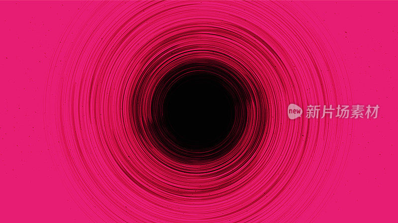 星系背景上的暗粉色螺旋黑洞。行星和物理概念设计，矢量插图。