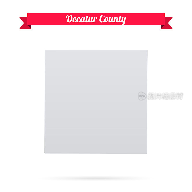 迪凯特县，堪萨斯州。白底红旗地图