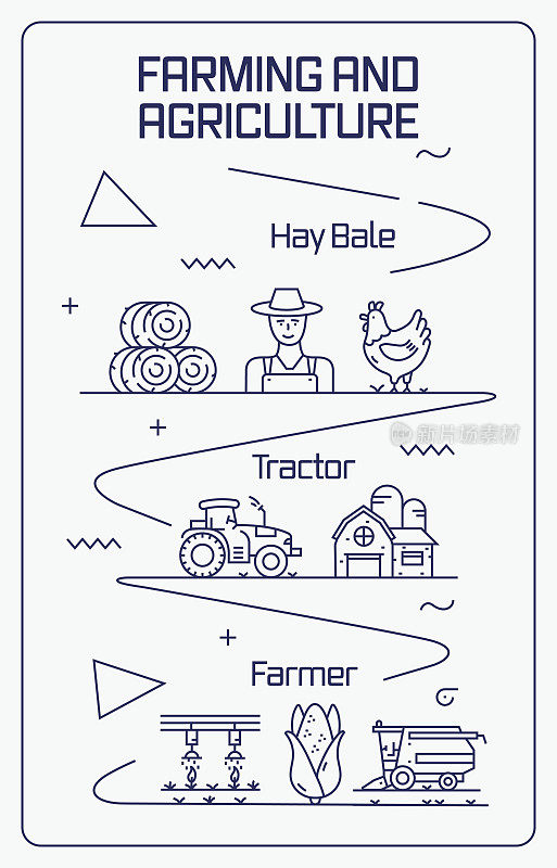 农业和农业信息图表设计是可编辑的，颜色可以改变。现成和时尚的设计图标，遵循白色背景上的路径。