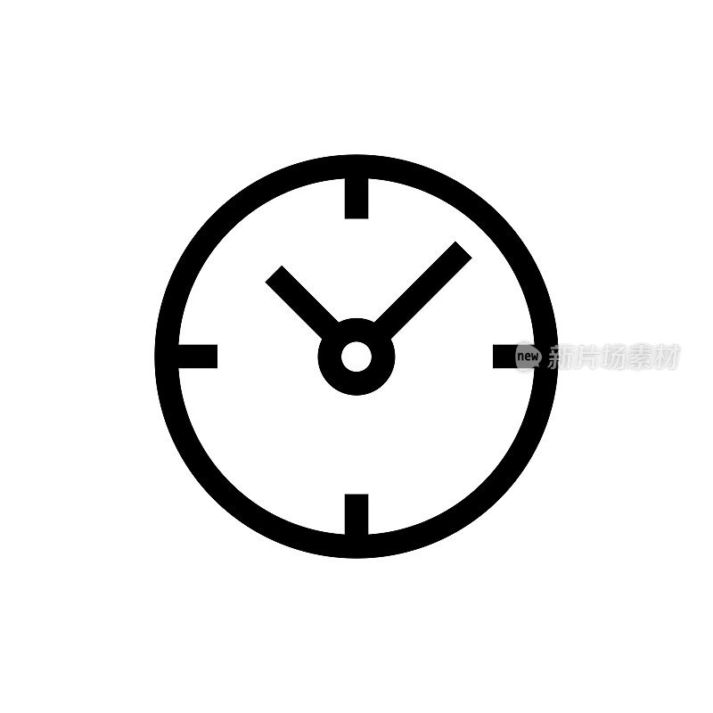 时间墙时钟线图标，设计，像素完美，可编辑笔画。标志、标志、符号。