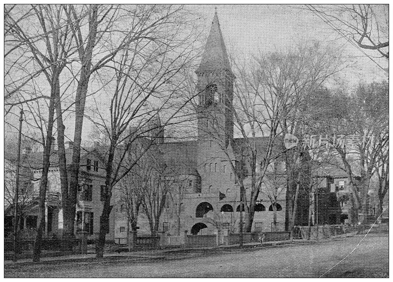 汉普顿县，马萨诸塞州的古董图像:斯普林菲尔德，第一浸信会教堂
