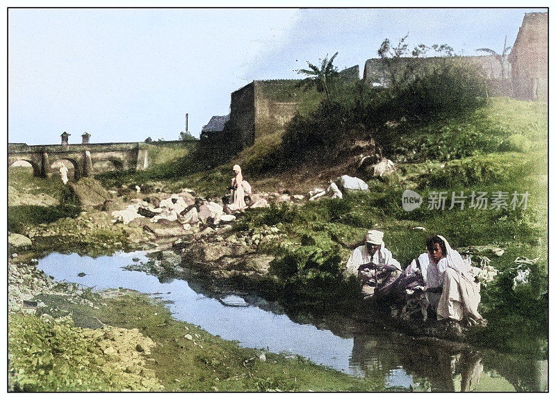 古色古香的黑白照片:古巴比纳尔德里奥省的小溪