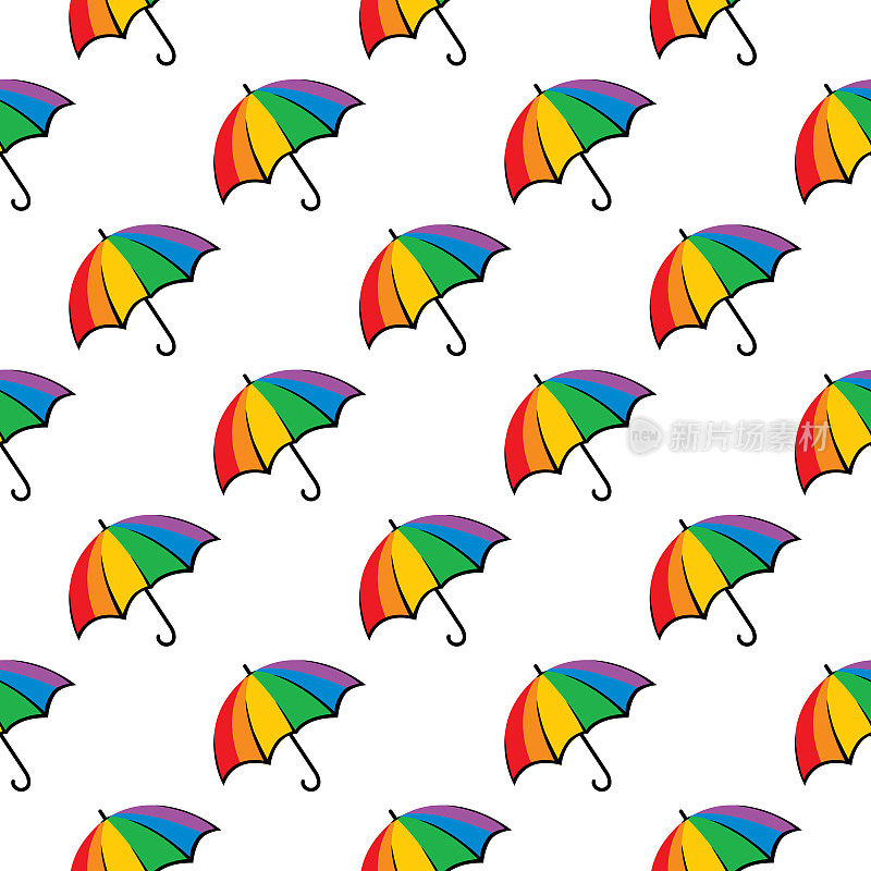 彩色伞无缝图案