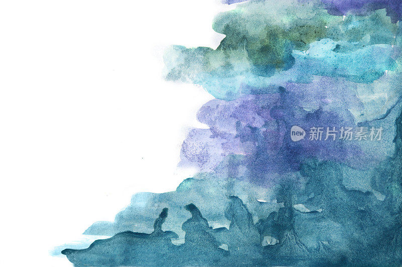 蓝色水彩抽象背景