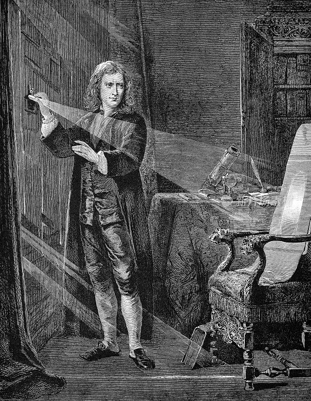 艾萨克·牛顿爵士用光做实验