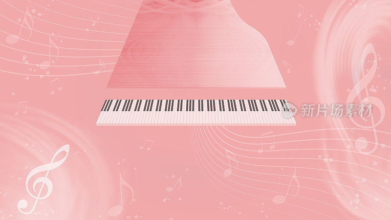 音乐图像三角钢琴和音符