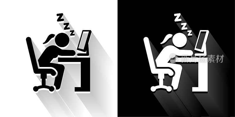 黑色和白色长影子图标