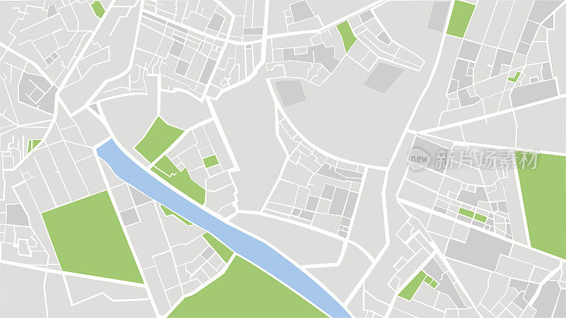 城市地图矢量插图。
