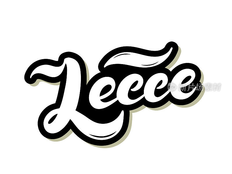 莱切。位于普利亚地区的意大利城市的名字。手绘字体