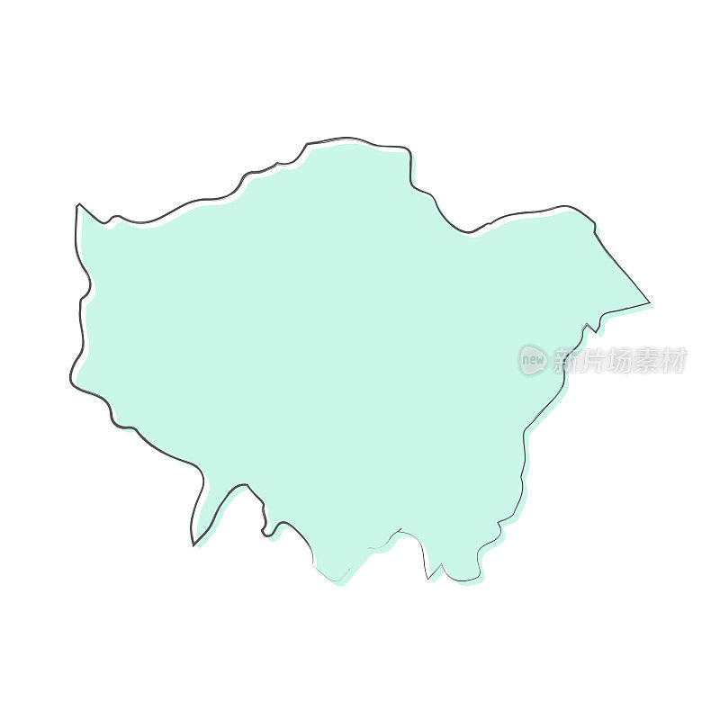 伦敦地图手绘在白色背景-时尚的设计