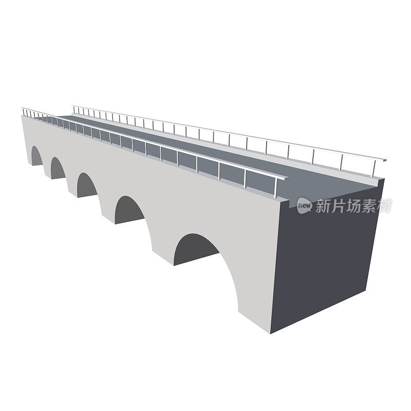 3D桥孤立在白色背景。矢量插图。