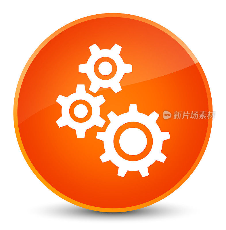 齿轮图标优雅的橙色圆形按钮