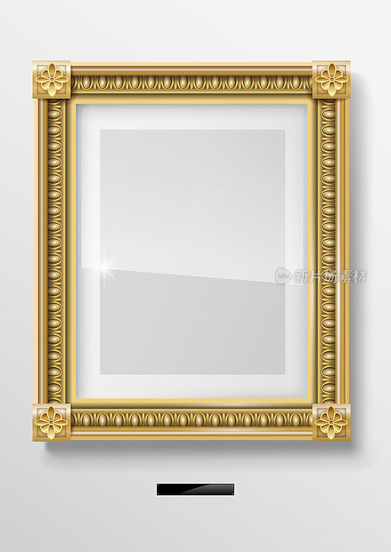 空的经典肖像画在金框
