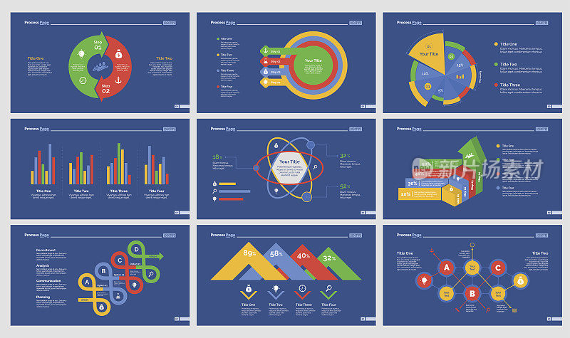 9个统计幻灯片模板集