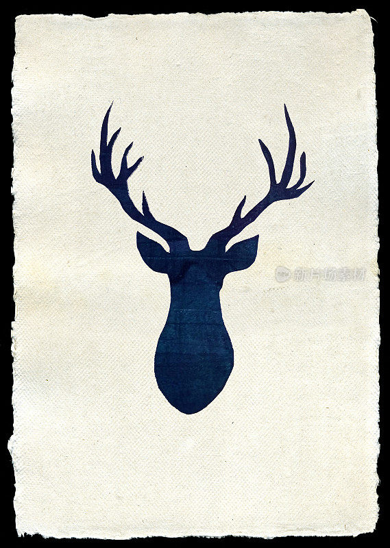 鹿的手印在纸上