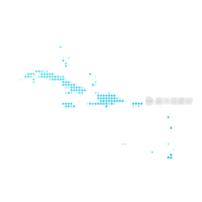 加勒比海地图上的蓝点在白色的背景