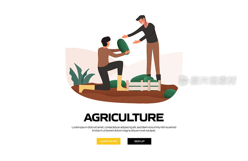 农业概念矢量插图网站横幅，广告和营销材料，在线广告，商业展示等。