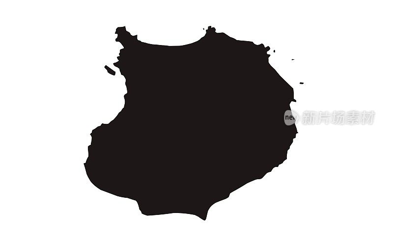 巴西博阿维斯塔市的黑色剪影地图