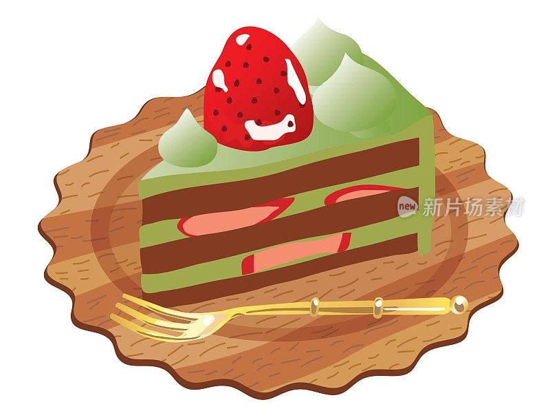 绿色草莓酥饼的插图