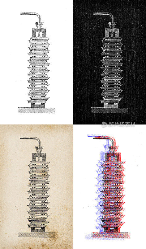 科学发现的古董插图:蜡烛制作