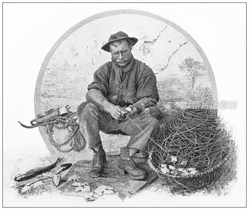 爱尔兰古色古香的旅行照片:渔夫