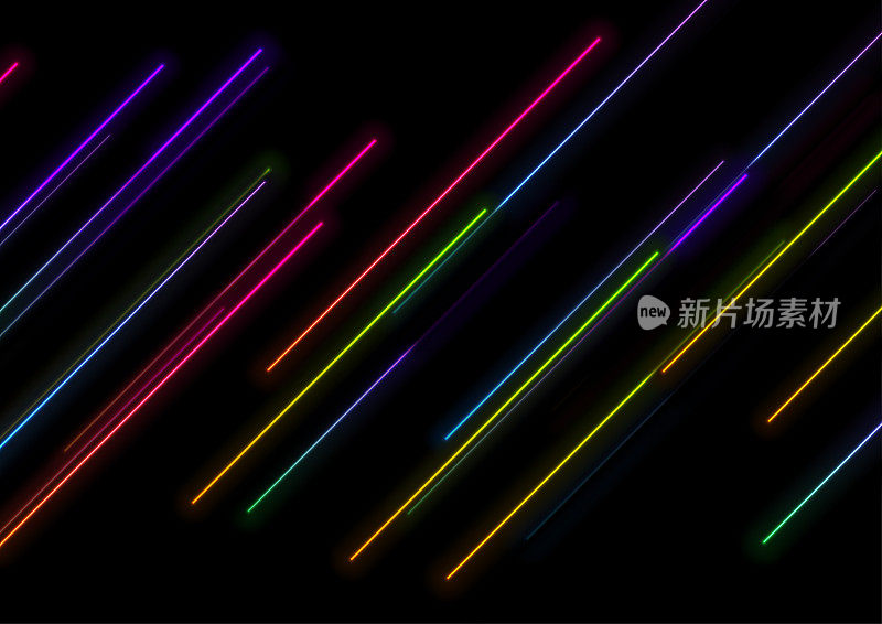 彩色霓虹激光线技术抽象背景