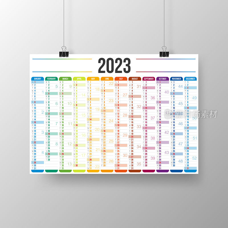 2023年历-灰色背景海报