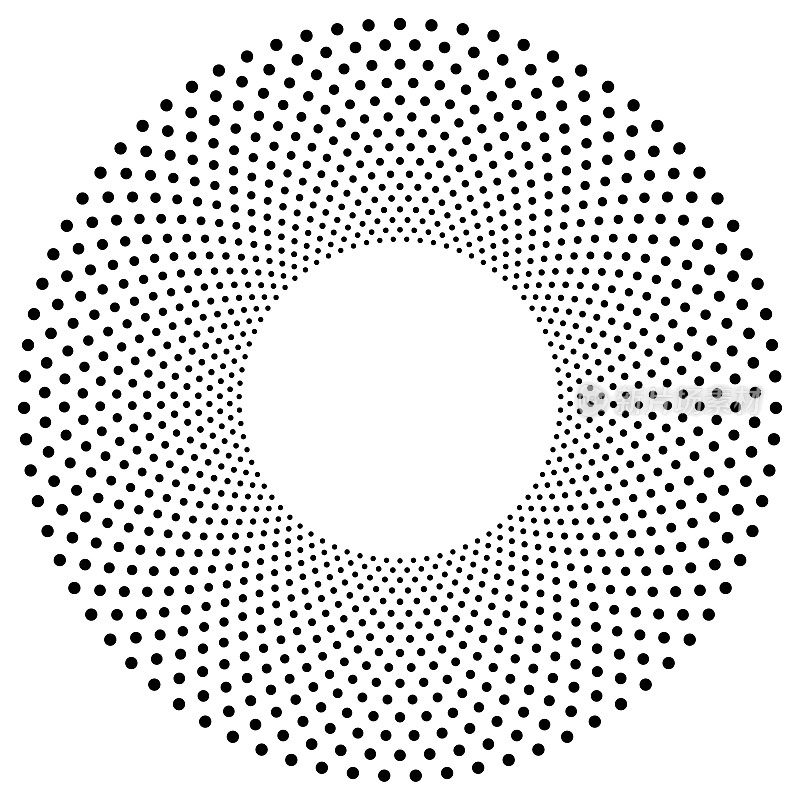 圆形对称的圆点褪色图案周围复制空间
