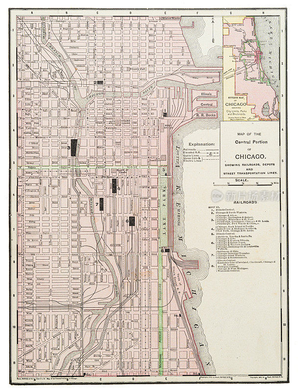 1899年伊利诺伊州芝加哥市地图