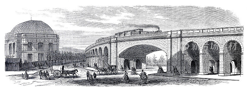 法国塞纳河上的欧特伊高架桥1866年