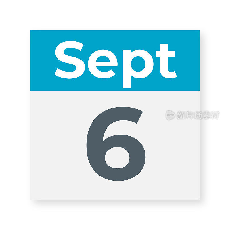 9月6日――日历页。矢量图