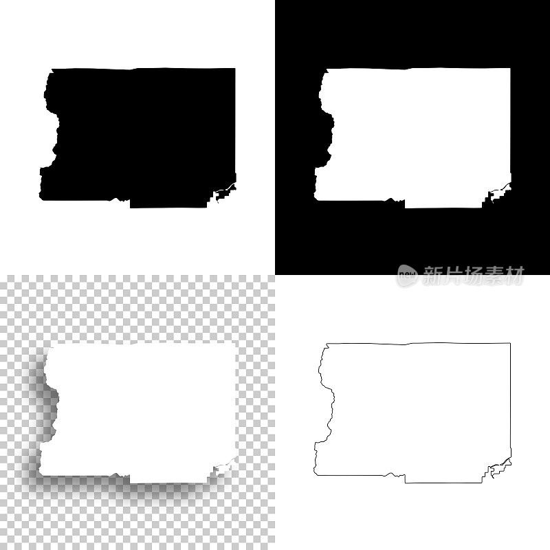 科罗拉多州博尔德县。设计地图。空白，白色和黑色背景