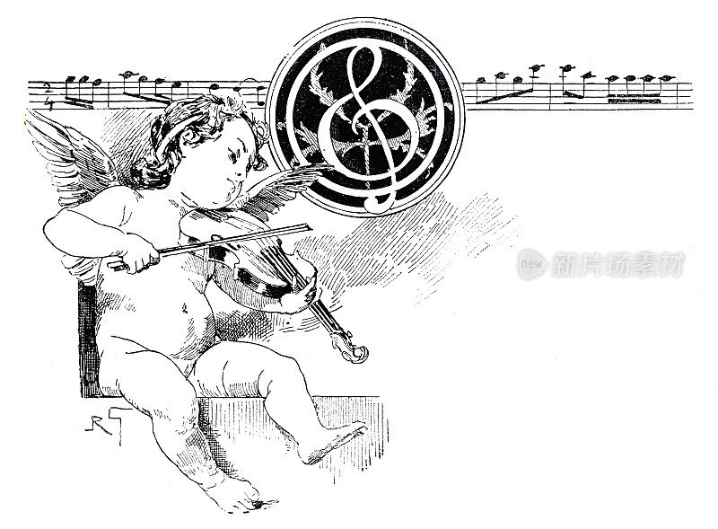 小天使演奏小提琴1896插图