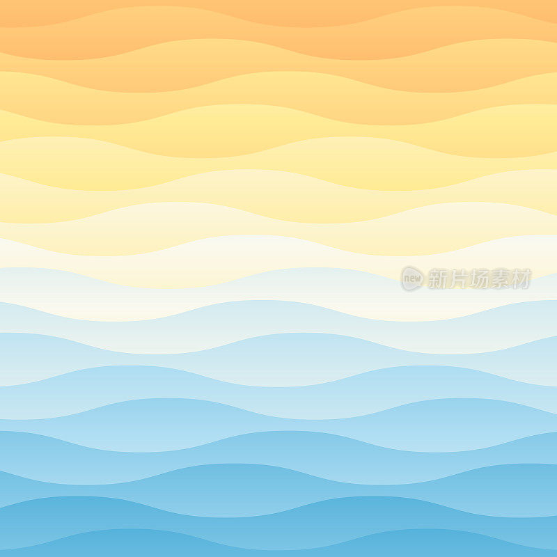 新潮的几何背景与橙色抽象波浪