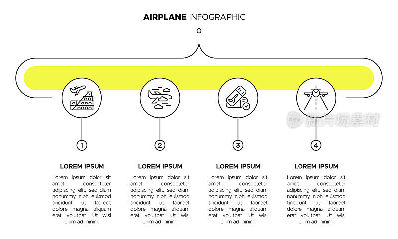 飞机-天空翱翔信息图表模板:飞行见解，航空趋势